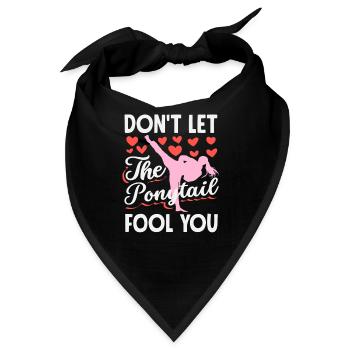 Unterschätze nie den Pferdeschwanz Karate Girl - Bandana - Schwarz - Vorne