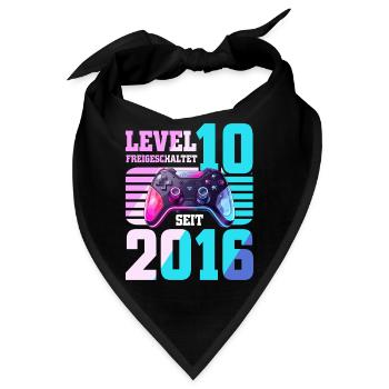 10. Geburtstag Junge Mädchen 2016 Gaming Level 10 - Bandana - Schwarz - Vorne