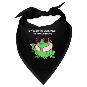Friedlicher Frosch-Martini - Bandana - Schwarz - Vorne
