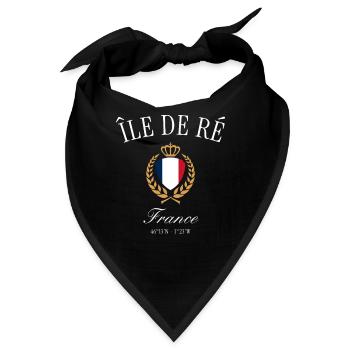 Île de Ré Frankreich Wappen Krone – Reise Souvenir - Bandana - Schwarz - Vorne