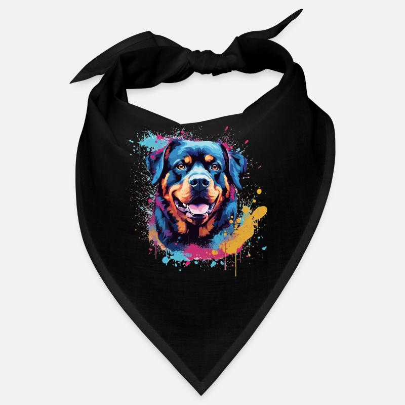Art éclaboussé coloré du chien rottweiler Bandana
