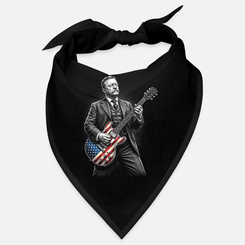 Theodore Roosevelt Guitariste avec Flags Guitar Bandana