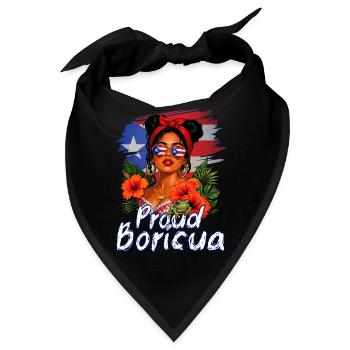 Stolzer Boricua Puerto Ricaner Puerto Rico - Bandana - Schwarz - Vorne