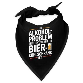 Bier Spruch Alkohol Problem Männerabend JGA Herren - Bandana - Schwarz - Vorne