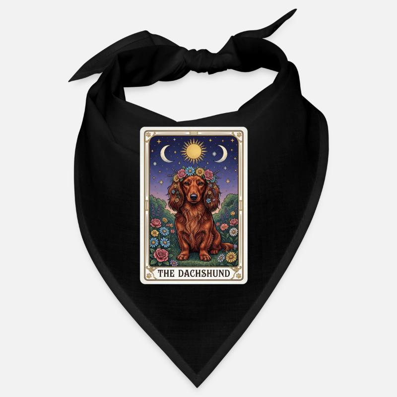 Dackel Tarotblumen Mondschein Bandana