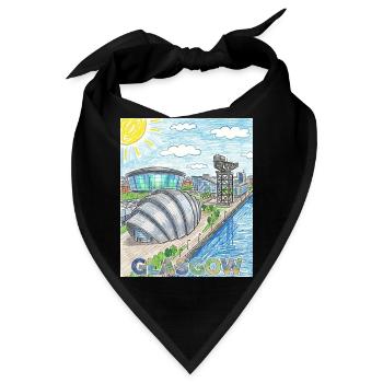 Glasgow Modern Skyline Wachsmalstift - Bandana - Schwarz - Vorne