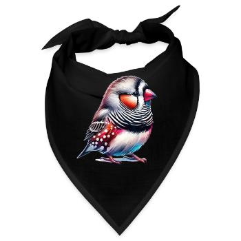 Zebrafink Motiv - Bandana - Schwarz - Vorne