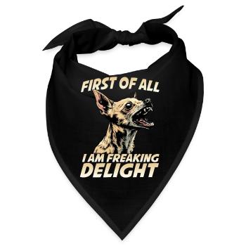 Mexikanischer Chihuahua Kleinhund Toy Dog  - Bandana - Schwarz - Vorne