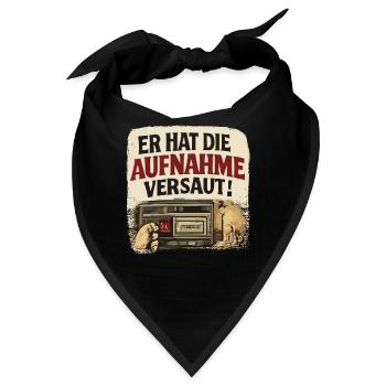  Er Hat Die Aufnahme Versaut Lustiger Retro - Bandana - Schwarz - Vorne