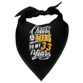 33. Geburtstag - Bandana - Schwarz - Vorne
