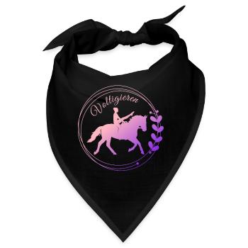 Voltigieren Mühle: Volti Pferdesport Pflichtübung - Bandana - Schwarz - Vorne