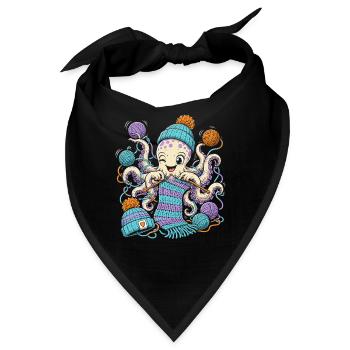 Pfiffiger Oktopus Strickzauber - Bandana - Schwarz - Vorne