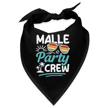 Malle Party Crew Mallorca Urlaub Gruppen - Bandana - Schwarz - Vorne