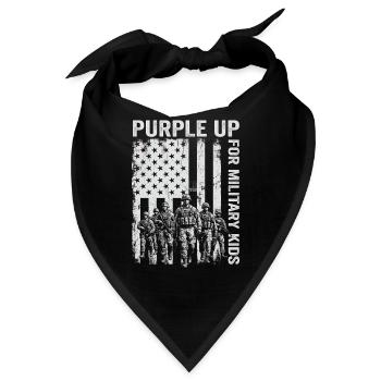 Lila für Militärkinder, Infanterie-Militärkinder - Bandana - Schwarz - Vorne