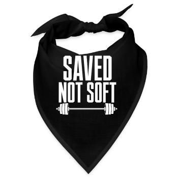 Saved Not Soft Christlicher Glaube Gym Fitness - Bandana - Schwarz - Vorne
