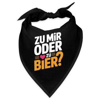 Bier Zu Mir Oder Zu Bier Flirt Single Party Malle - Bandana - Schwarz - Vorne