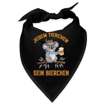 Jedem Tierchen sein Bierchen Koala Bär trinkt Bier - Bandana - Schwarz - Vorne
