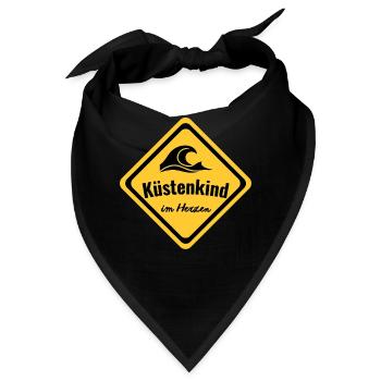 Küstenkind im Herzen - Bandana - Schwarz - Vorne