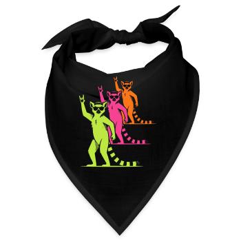 Lemuren Rock On - Bandana - Schwarz - Vorne
