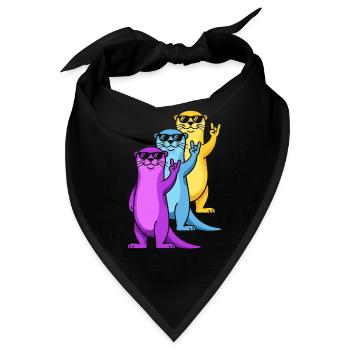 Otter Sonnenbrille Rock On Cartoon - Bandana - Schwarz - Vorne
