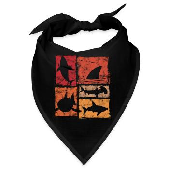 Hai Silhouetten in Perspektive Grafik - Bandana - Schwarz - Vorne