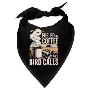 Kaffeeenergie und Vogelruf - Bandana - Schwarz - Vorne