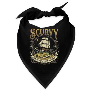 Piratenschiff Zitronendesign - Bandana - Schwarz - Vorne