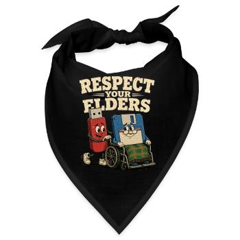 Respect Your Elders, Retro Diskette - Bandana - Schwarz - Vorne
