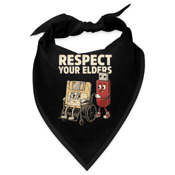 Respect Your Elders, Retro Diskette - Bandana - Schwarz - Vorne