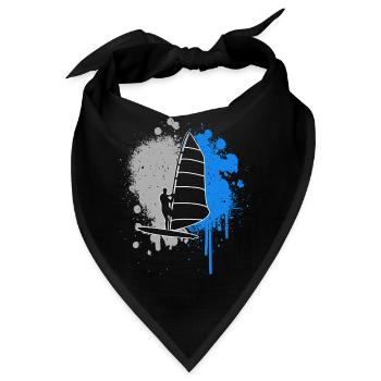Windsurfen Windsurfer Farbklecks Jungen Windsurf - Bandana - Schwarz - Vorne