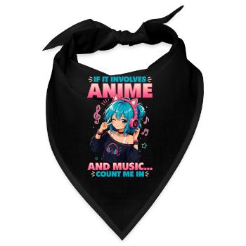 Anime and Music Chibi - Bandana - Schwarz - Vorne