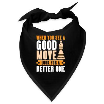 Schach Schachspieler Schachbrett - Bandana - Schwarz - Vorne