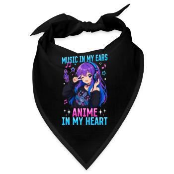 Anime and Music Chibi - Bandana - Schwarz - Vorne