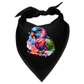 Rotsteisspapagei Motiv - Bandana - Schwarz - Vorne