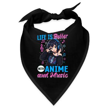 Anime and Music Chibi - Bandana - Schwarz - Vorne
