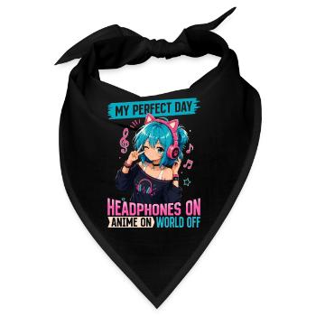 Anime and Music Chibi - Bandana - Schwarz - Vorne