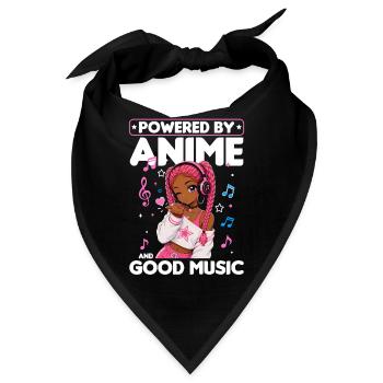 Anime and Music Chibi Black Girl - Bandana - Schwarz - Vorne