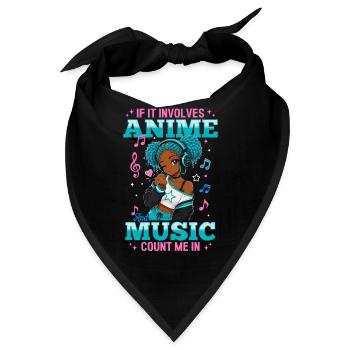 Anime and Music Chibi Black Girl - Bandana - Schwarz - Vorne