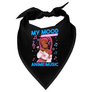 Anime and Music Chibi Black Girl - Bandana - Schwarz - Vorne