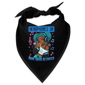 Anime and Music Chibi Black Girl - Bandana - Schwarz - Vorne