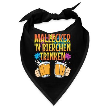Mallecker 'n Bier trinken Lustige Urlaubs Sprüche - Bandana - Schwarz - Vorne