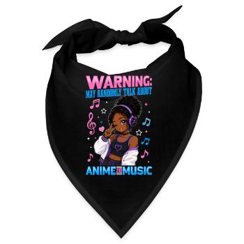Anime and Music Chibi Black Girl - Bandana - Schwarz - Vorne