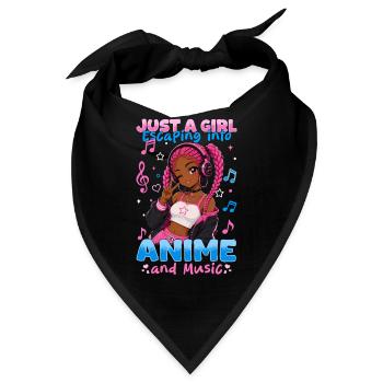 Anime and Music Chibi Black Girl - Bandana - Schwarz - Vorne