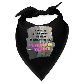 Lautes Handy im Zug Techno Meme - Bandana - Schwarz - Vorne