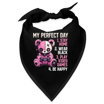 Pastel Goth Soft Goth Gaming Gamer - Bandana - Schwarz - Vorne