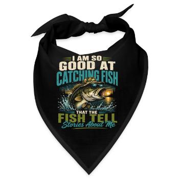 Legendärer Fischer-Humor Retro-Vintage-Fisch - Bandana - Schwarz - Vorne