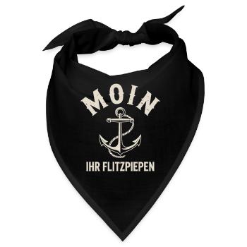 Moin Ihr Flitzpiepen Norddeutsch Hamburg Büro Moin - Bandana - Schwarz - Vorne