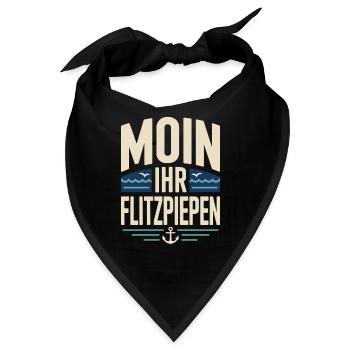 Moin Ihr Flitzpiepen Norddeutsch Hamburg Büro Moin - Bandana - Schwarz - Vorne