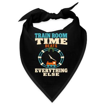 Zugzimmer Modellbahn Modellbahn Papa Geschenk - Bandana - Schwarz - Vorne