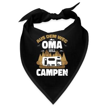 Aus dem Weg Oma campt - Bandana - Schwarz - Vorne